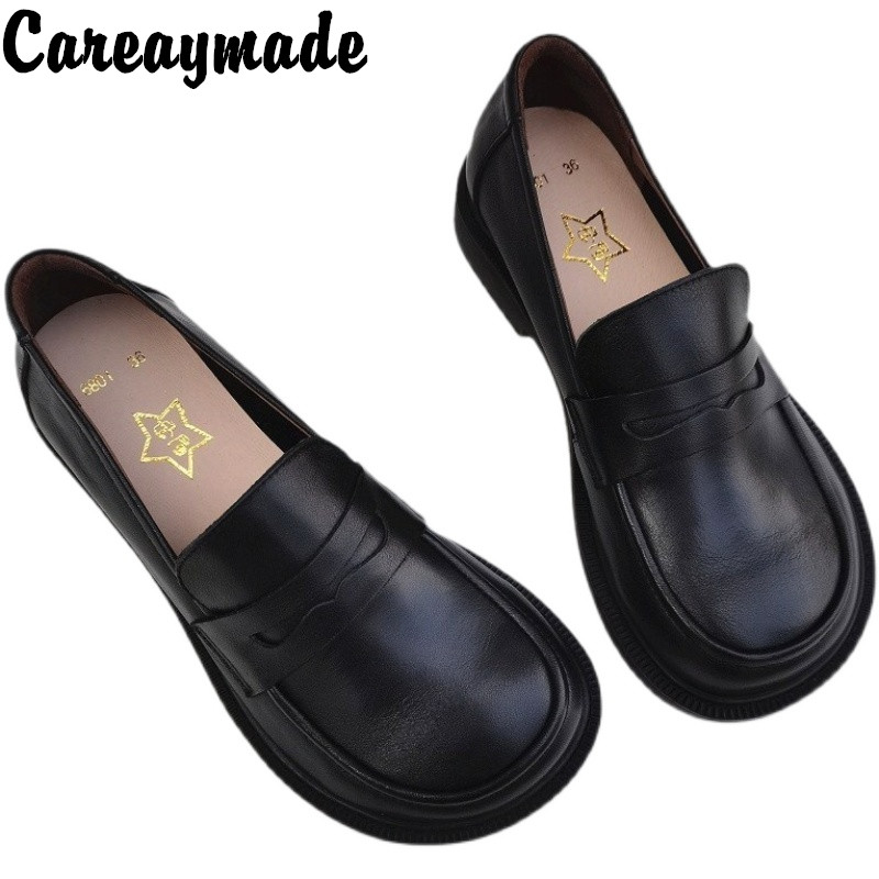 Casual Sandal Leather - Careaymade-Sepatu Kasual Wanita Sepatu Oxford Selip