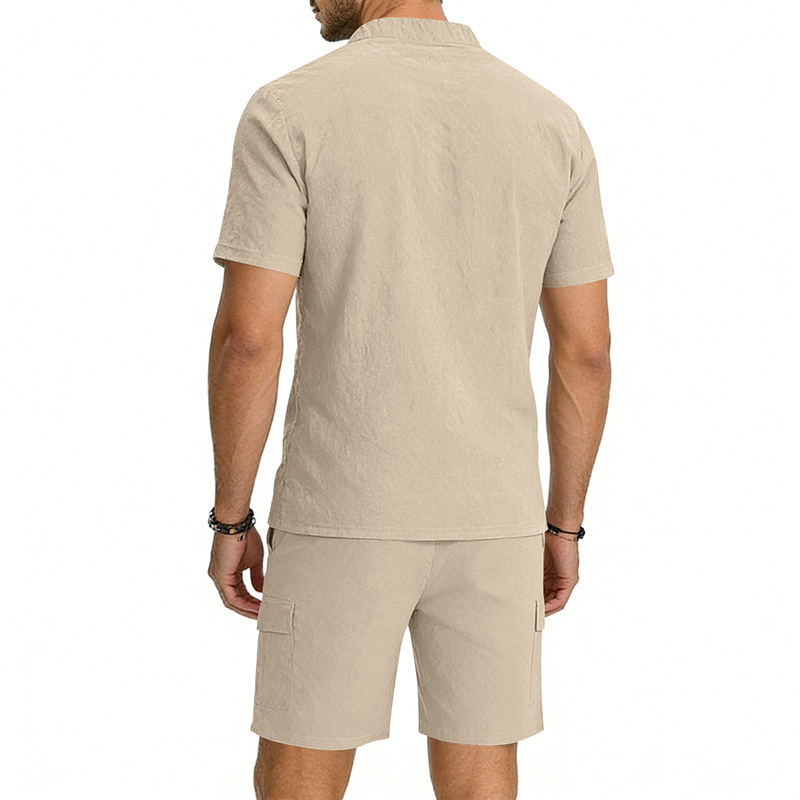 Setelan Linen Pria 2 Potong Mu - Short Linen Drawstring ulasan dan harga
