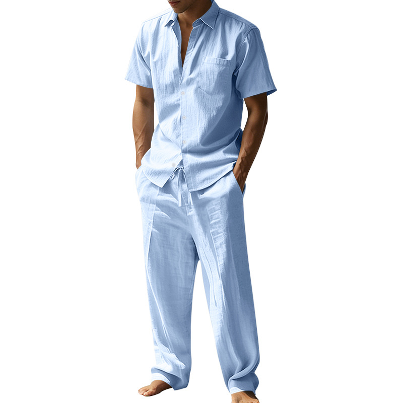 Setelan Kemeja Linen Musim Pan - Short Linen Drawstring ulasan dan harga