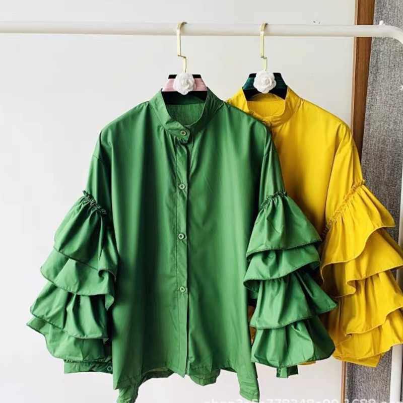 Kemeja Putih Wanita Kemeja Lon - Shirt Camp Collar ulasan dan harga