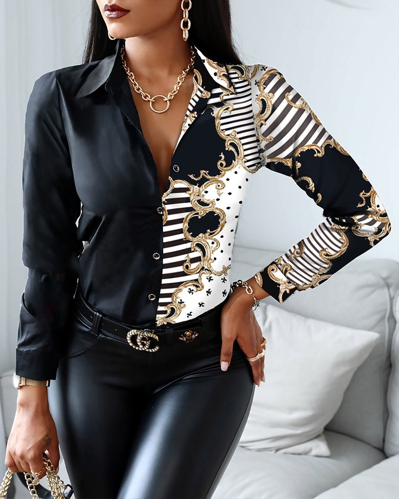 Fashion wanita kemeja liar ran - Shirt Camp Collar ulasan dan harga